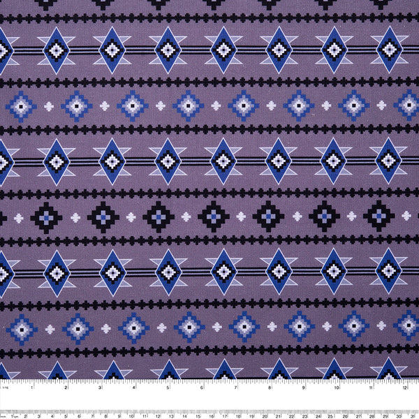 SPIRIT TRAIL Printed Cotton - Navajo stripe - Purple