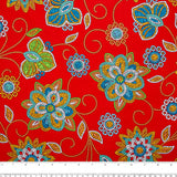 SPIRIT TRAIL Printed Cotton - Florals - Red