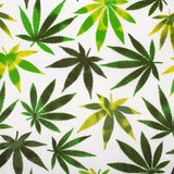 MARY JANE -  Printed Cotton - Medium leafs - White