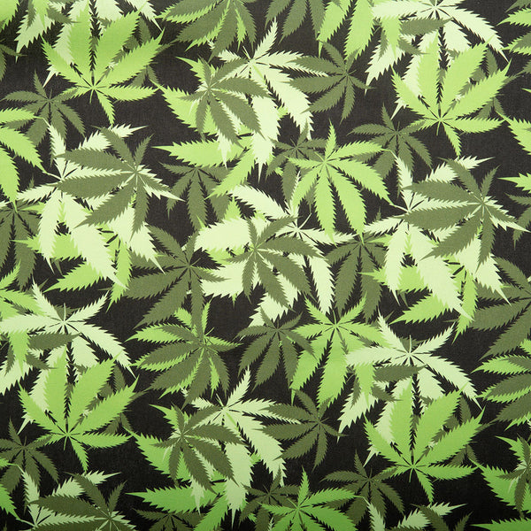 MARY JANE - MARIJUANA Coton imprimé - Multiple feuilles - Vert