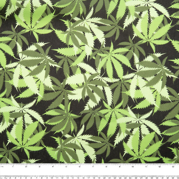 MARY JANE - MARIJUANA Coton imprimé - Multiple feuilles - Vert