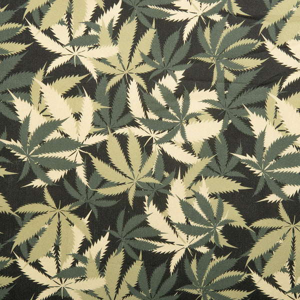 MARY JANE - Printed Cotton - Multiple leafs - Khaki