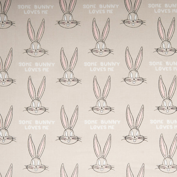 Camelot - PRIVILEGE - Coton imprimé sous licence - Looney Tunes - Bugs Bunny tête - Beige