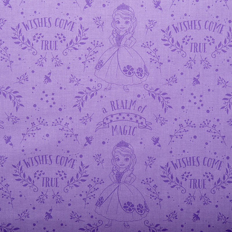 Camelot - PRIVILÈGE - Licensed Cotton Print - Princess Sophia - Wheat - Purple