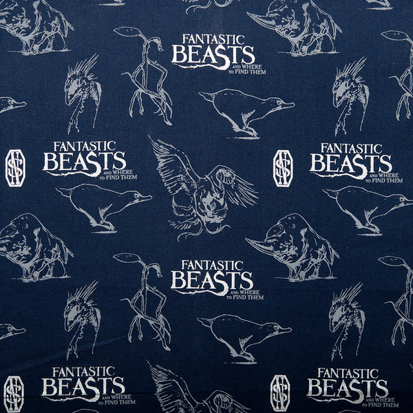 Camelot - PRIVILÈGE - Licensed Cotton Print - Fantastic Beasts - Animals - Blue