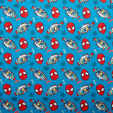 Camelot - PRIVILEGE - Coton imprimé sous licence - Spider-Man - Tête - Bleu