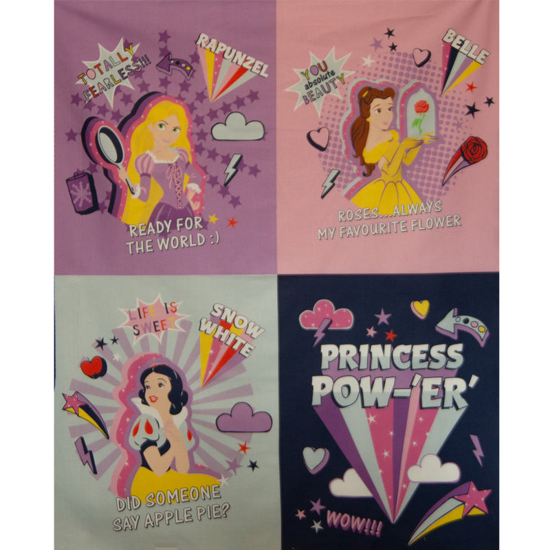 Camelot - PRIVILÈGE - Licensed Cotton Print - Princess Disney -  Panel 36'' X 44'' (90cm X 112cm) - Pink