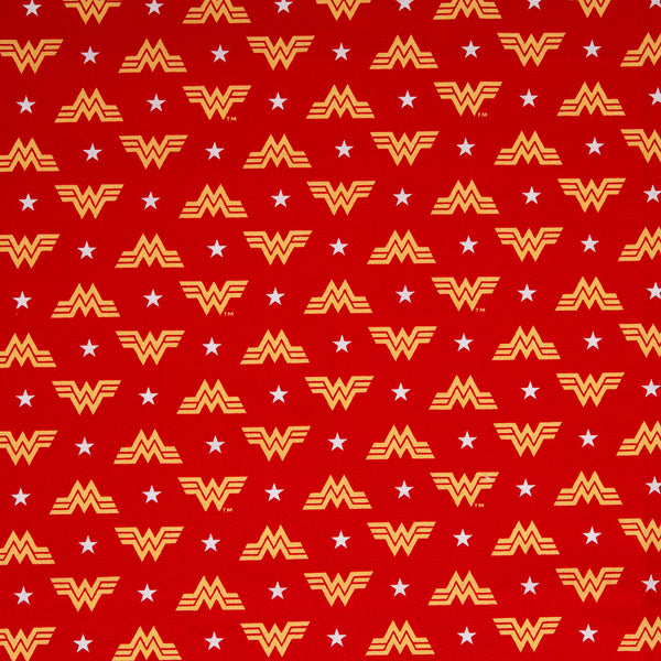 Camelot - PRIVILÈGE - Licensed Cotton Print - Wonder Woman - Logo - Red