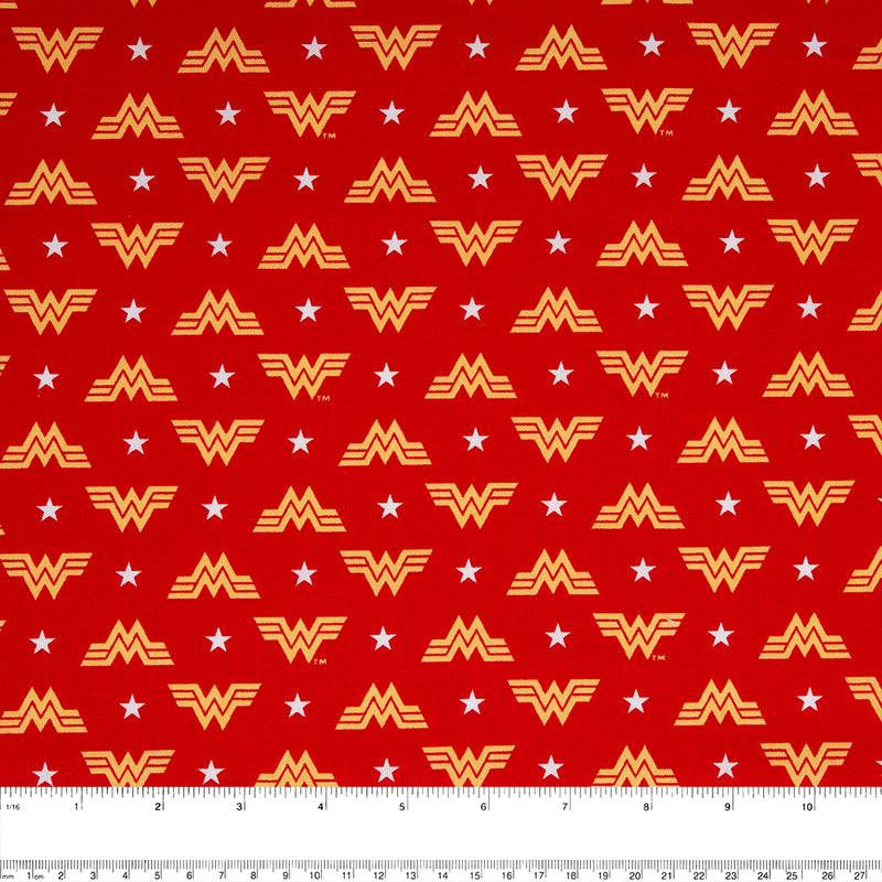 Camelot - PRIVILEGE - Coton imprimé sous licence - Wonder Woman - Logo - Red