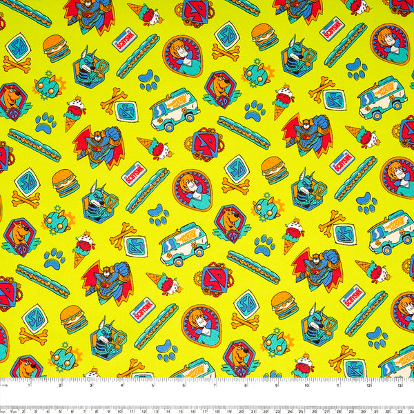 Camelot - PRIVILÈGE - Licensed Cotton Print - Scooby-Doo - super heros - Yellow