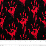 SEW SPOOKTACULAR - Coton imprimé - Mains - Noir