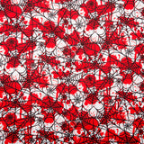 SEW SPOOKTACULAR - Coton imprimé - Toiles d'araignée - Blanc / Rouge