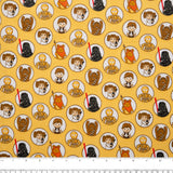 Licensed Flannelette Print - Star Wars - Cercle - Yellow