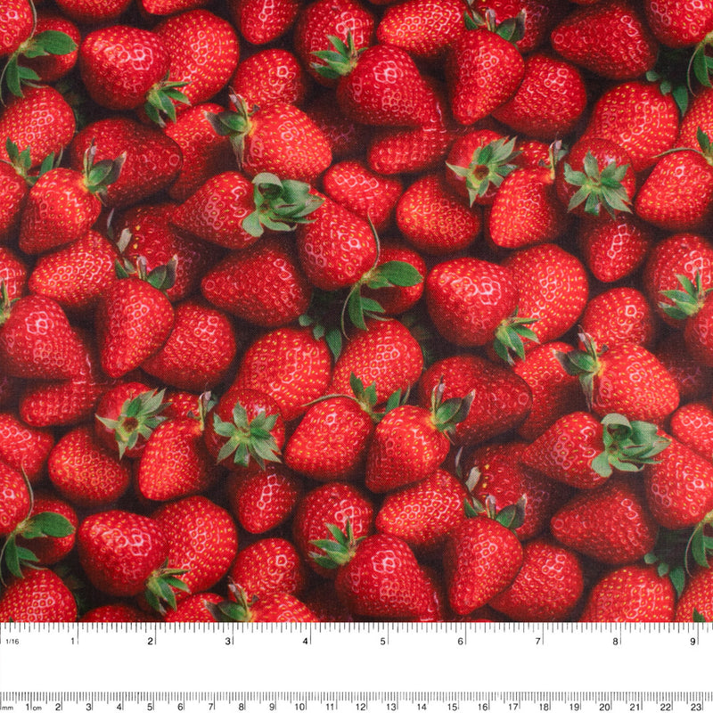 FRUIT STAND Printed Cotton - Strawberries