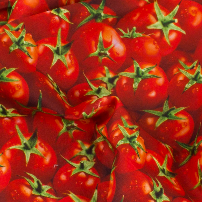 VEGETABLE GARDEN Printed Cotton - Tomato - Red