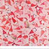 VALENTINE'S Printed Cotton - Gnomes - Pink