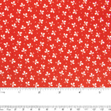 Contrast Cotton Print - Clovers - Red