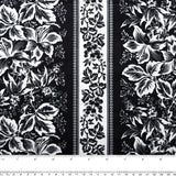 Contrast Cotton Print - Lily / Stripes- Black