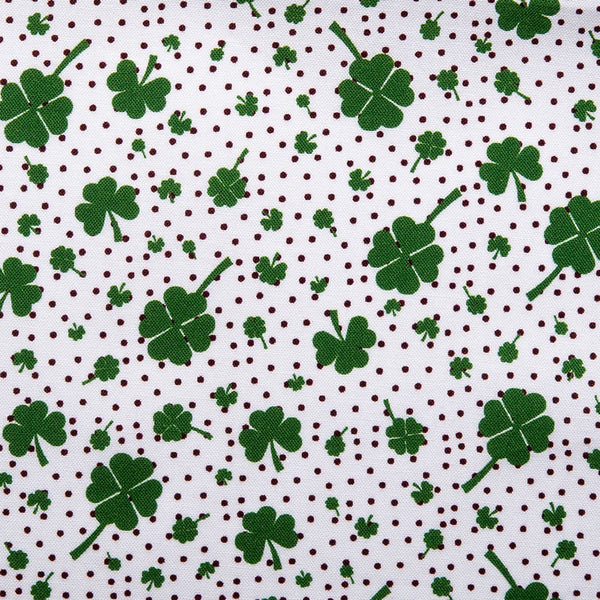 SAINT PATRICK Cotton print - Clover / Dots - White