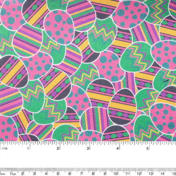EASTER Cotton print - Eggs - Pink