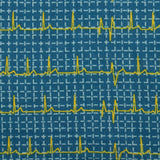 FRONT LINES Cotton print - Heart pulse - Blue