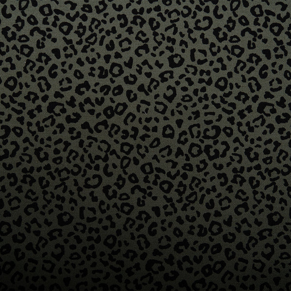 NOVELTY Cotton print - Leopard - Olive