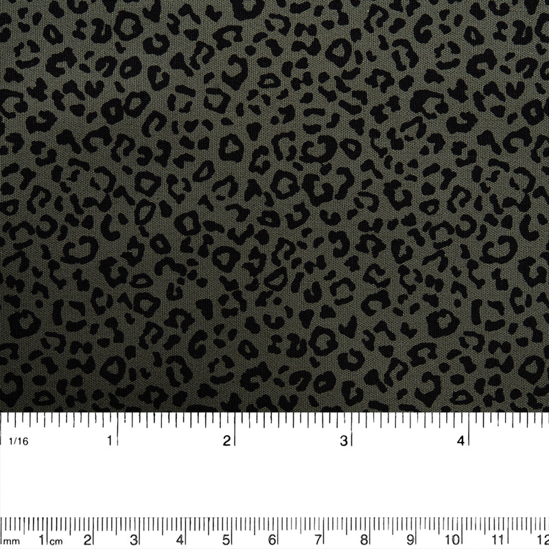 NOVELTY Cotton print - Leopard - Olive