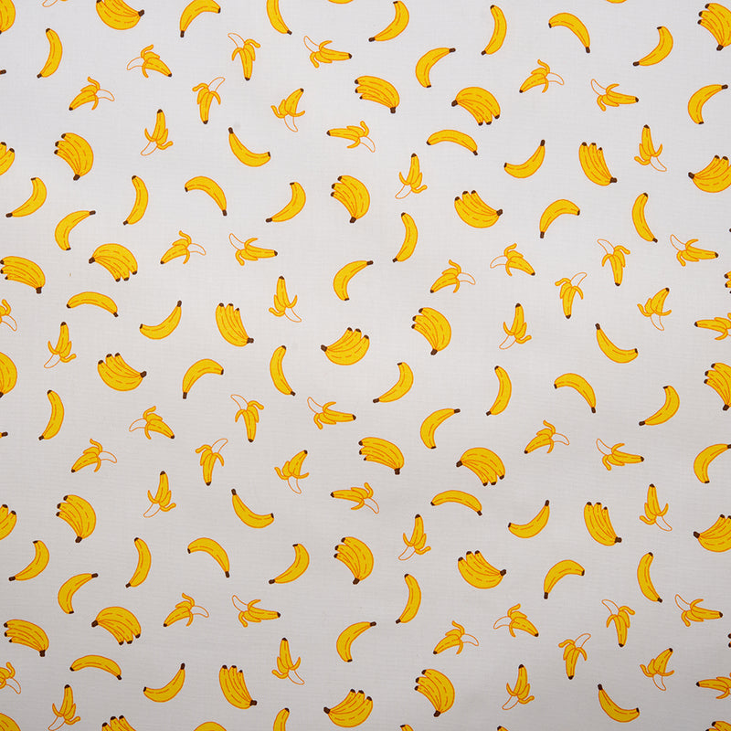 NOVELTY - Coton imprimé - Bananes - Blanc