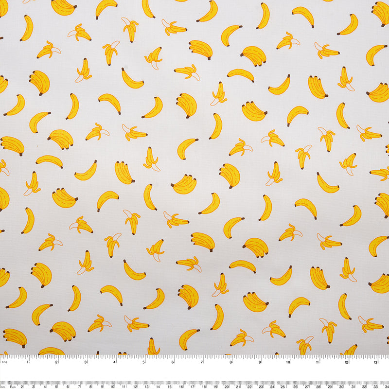 NOVELTY Cotton print - Banana - White