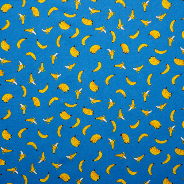 NOVELTY - Coton imprimé - Bananes - Bleu