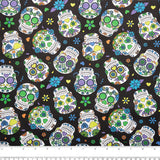 NOVELTY Cotton print - Skull - Black / Green