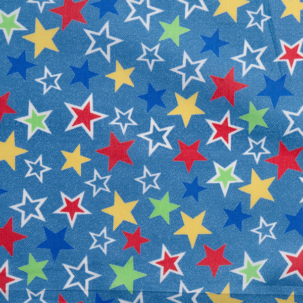 NOVELTY Cotton print - Stars - Royal blue