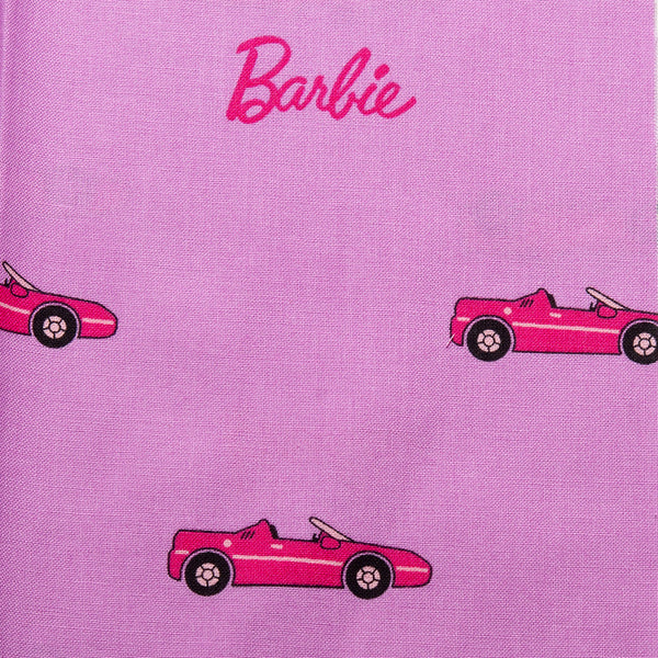 Coton imprimé sous licence - Barbie - Autos - Rose