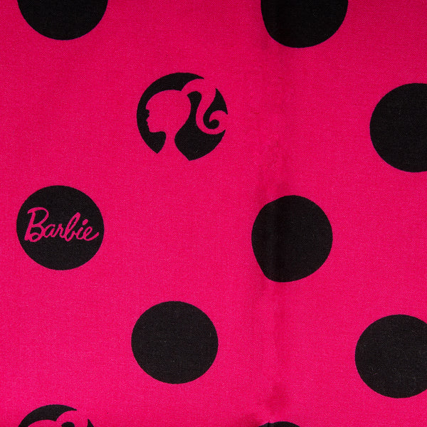 Coton imprimé sous licence - Barbie - Pois - Rose