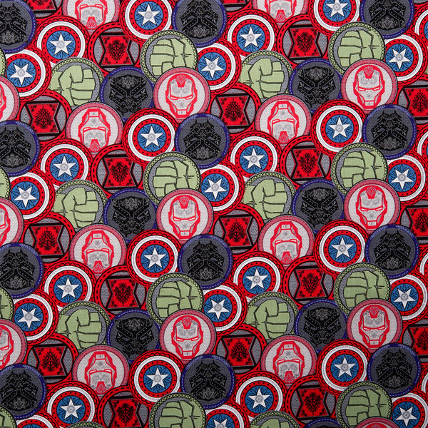 Coton imprimé sous licence - Marvel - Logo - Gris