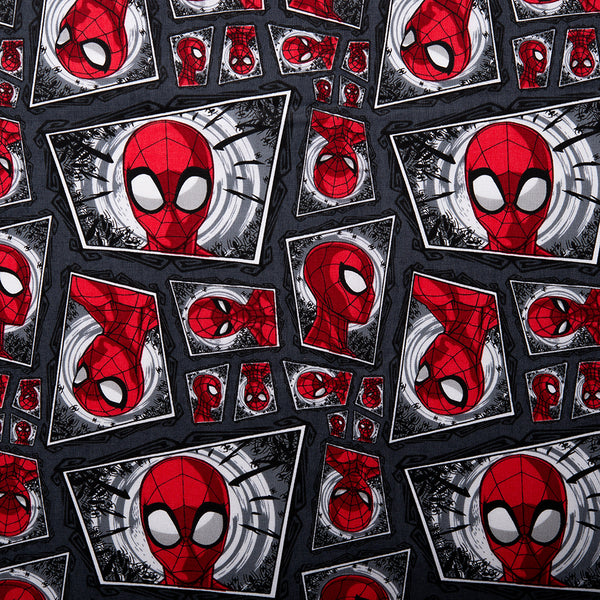 Coton imprimé sous licence - Marvel - L'araigné (Spider-Man) - Gris