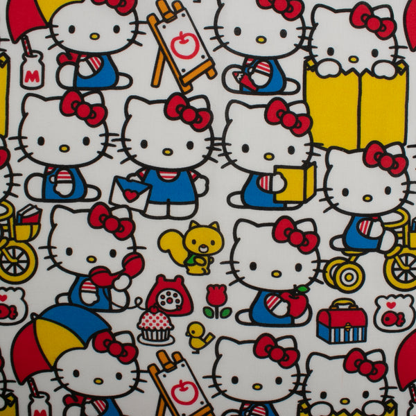 Coton imprimé sous licence - Hello Kitty chats - Blanc
