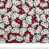 Coton imprimé sous licence - Hello Kitty tête - Rouge