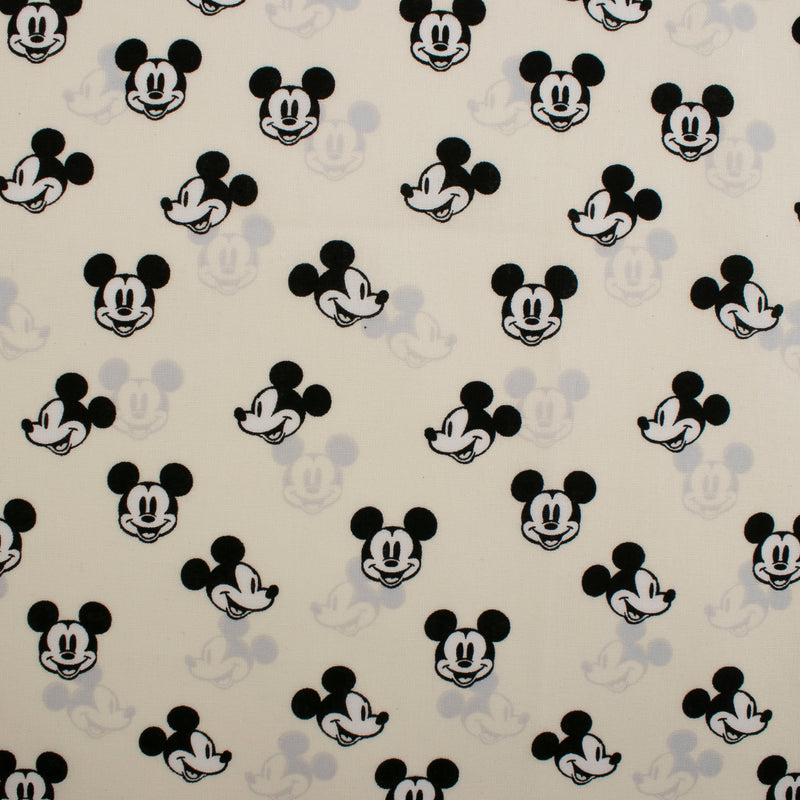 Coton imprimé sous licence - Mickey têtes - Beige