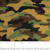 Coton imprimé pour artisanat - Camouflage - Jaune