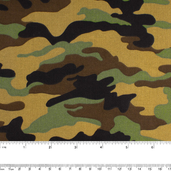 Crafters printed cotton - Camouflage - Yellow