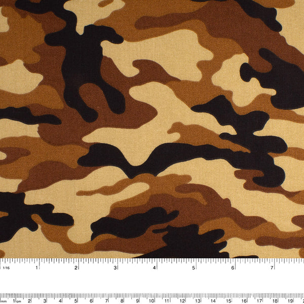 Crafters printed cotton - Camouflage - Brown