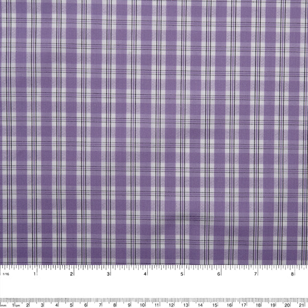 TRADITION Polyester cotton plaid - Lilac