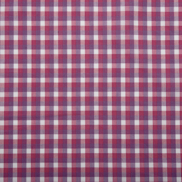 TRADITION Polyester cotton plaid - Pink / Purple