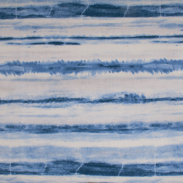 INDIGO DYED Cotton print - Stripes - Blue