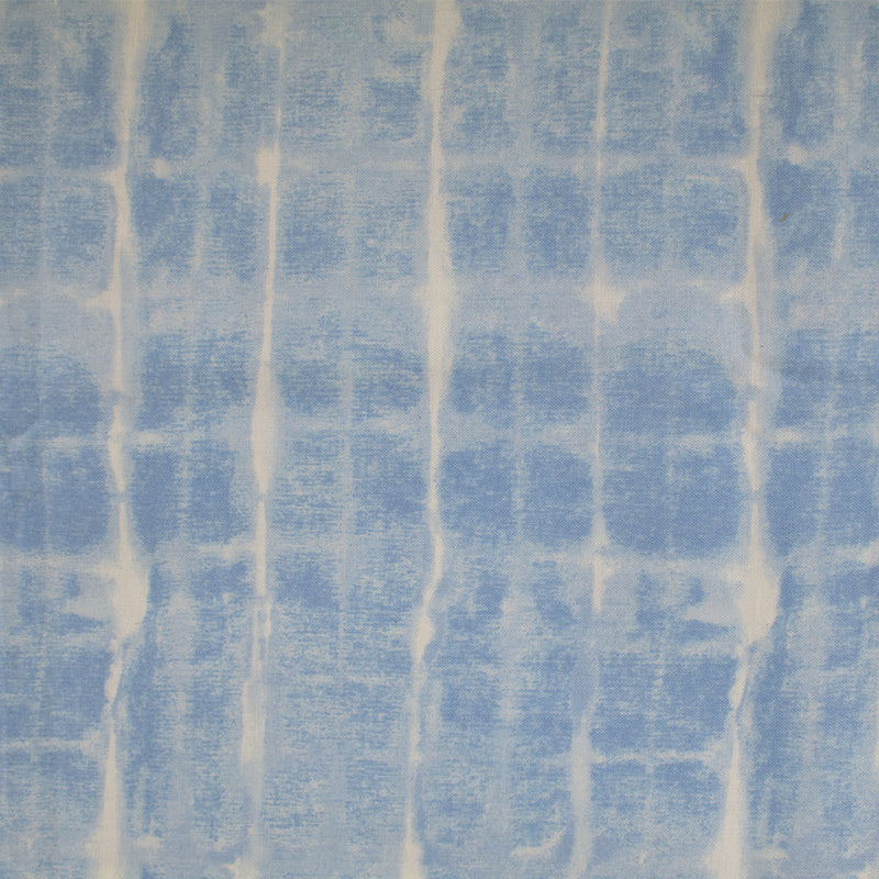 INDIGO DYED Cotton print - Irregular stripes - Light blue