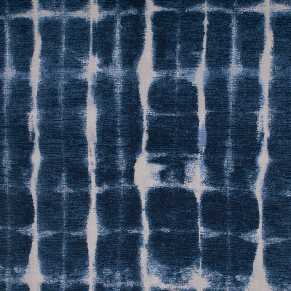 INDIGO DYED Cotton print - Irregular stripes - Dark blue