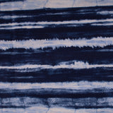 INDIGO DYED Cotton print - Stripes - Dark blue