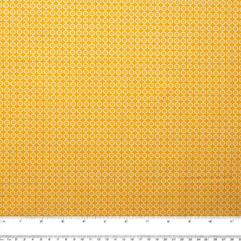 MAISON DES FLEURS Printed Cotton - Circle - Yellow