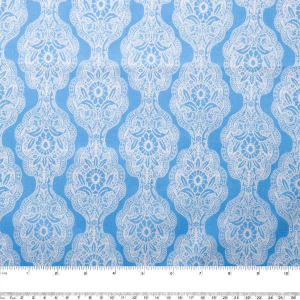 MAISON DES FLEURS Printed Cotton - Traditional -  Light blue